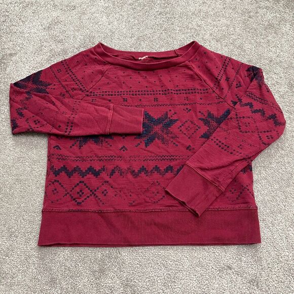 J.CREW Tops - J.Crew Vintage Pullover Sweatshirt Womens Small Geometric Red Holiday Christmas